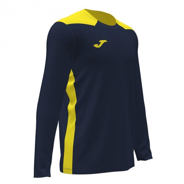 Joma Championship VI LS Football Shirt Navy/Fluo Yellow
